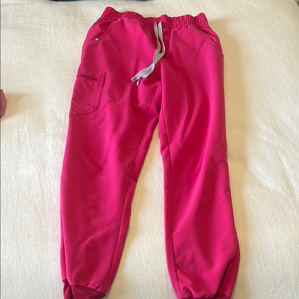 Figs hot pink scrub pants